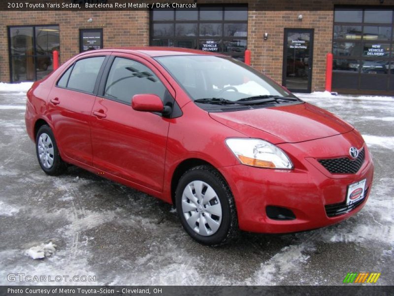 Barcelona Red Metallic / Dark Charcoal 2010 Toyota Yaris Sedan