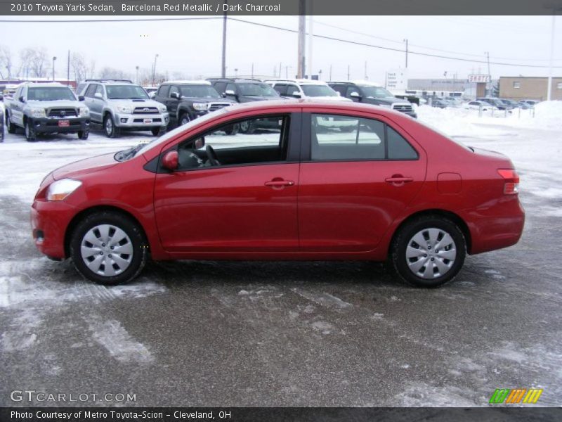 Barcelona Red Metallic / Dark Charcoal 2010 Toyota Yaris Sedan