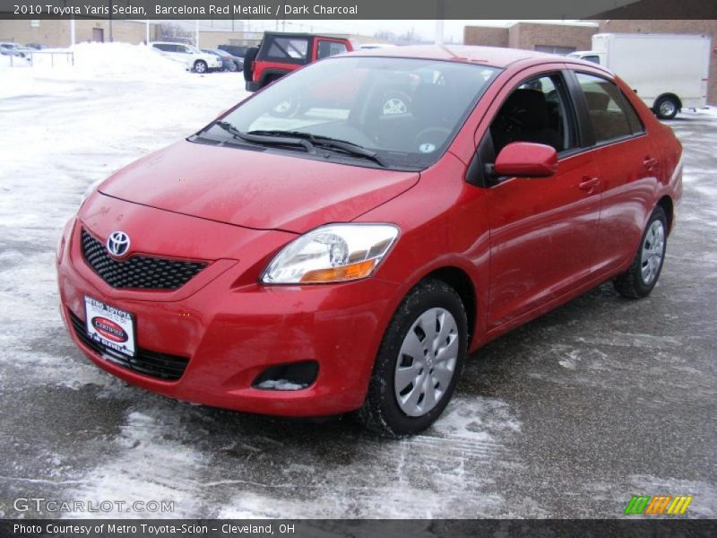 Barcelona Red Metallic / Dark Charcoal 2010 Toyota Yaris Sedan