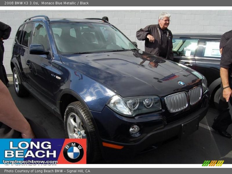 Monaco Blue Metallic / Black 2008 BMW X3 3.0si