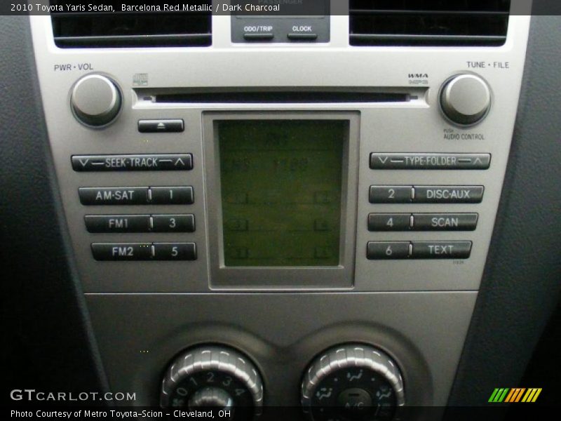 Barcelona Red Metallic / Dark Charcoal 2010 Toyota Yaris Sedan