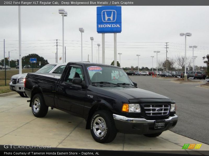 Deep Wedgewood Blue Metallic / Dark Graphite 2002 Ford Ranger XLT Regular Cab