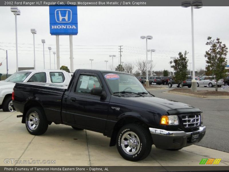 Deep Wedgewood Blue Metallic / Dark Graphite 2002 Ford Ranger XLT Regular Cab