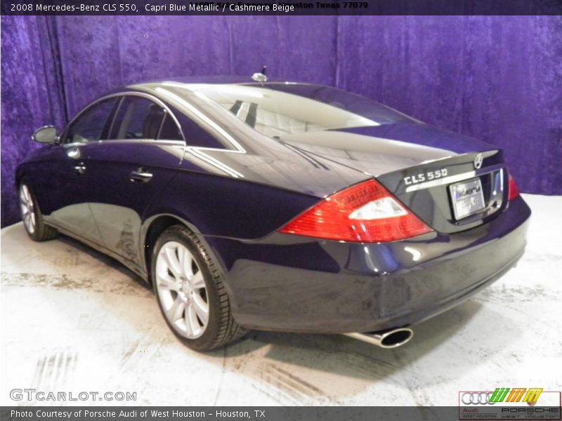 Capri Blue Metallic / Cashmere Beige 2008 Mercedes-Benz CLS 550