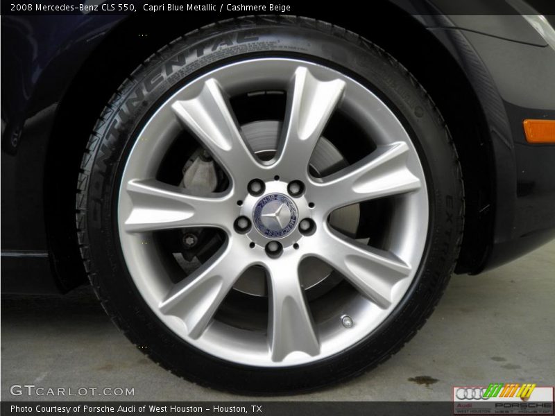 Capri Blue Metallic / Cashmere Beige 2008 Mercedes-Benz CLS 550