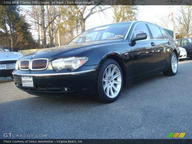 Jet Black / Dark Beige/Beige III 2003 BMW 7 Series 745Li Sedan