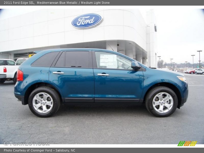 Mediterranean Blue Metallic / Medium Light Stone 2011 Ford Edge SEL