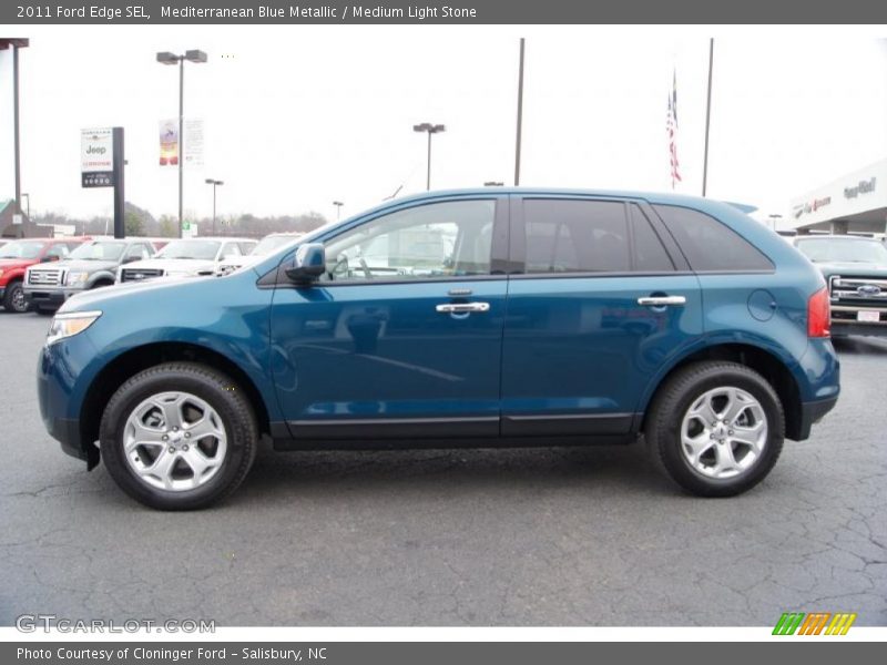 Mediterranean Blue Metallic / Medium Light Stone 2011 Ford Edge SEL