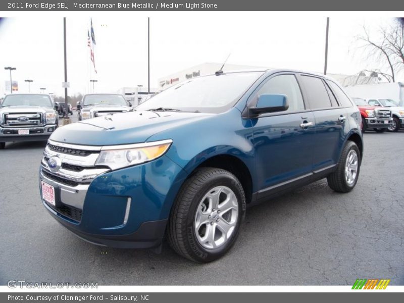 Mediterranean Blue Metallic / Medium Light Stone 2011 Ford Edge SEL