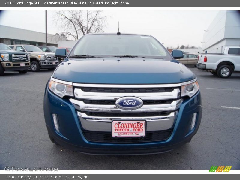 Mediterranean Blue Metallic / Medium Light Stone 2011 Ford Edge SEL