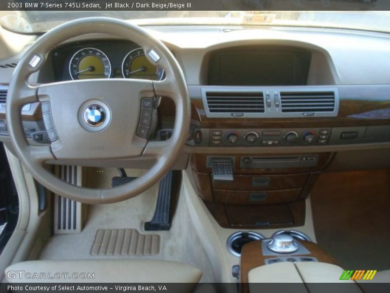 Jet Black / Dark Beige/Beige III 2003 BMW 7 Series 745Li Sedan