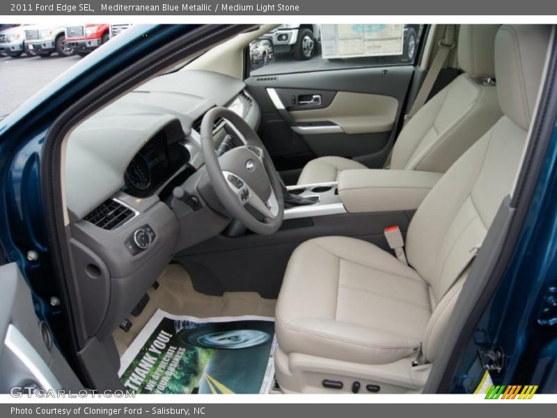Mediterranean Blue Metallic / Medium Light Stone 2011 Ford Edge SEL