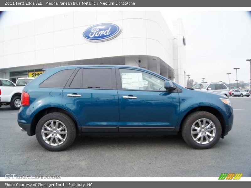 Mediterranean Blue Metallic / Medium Light Stone 2011 Ford Edge SEL