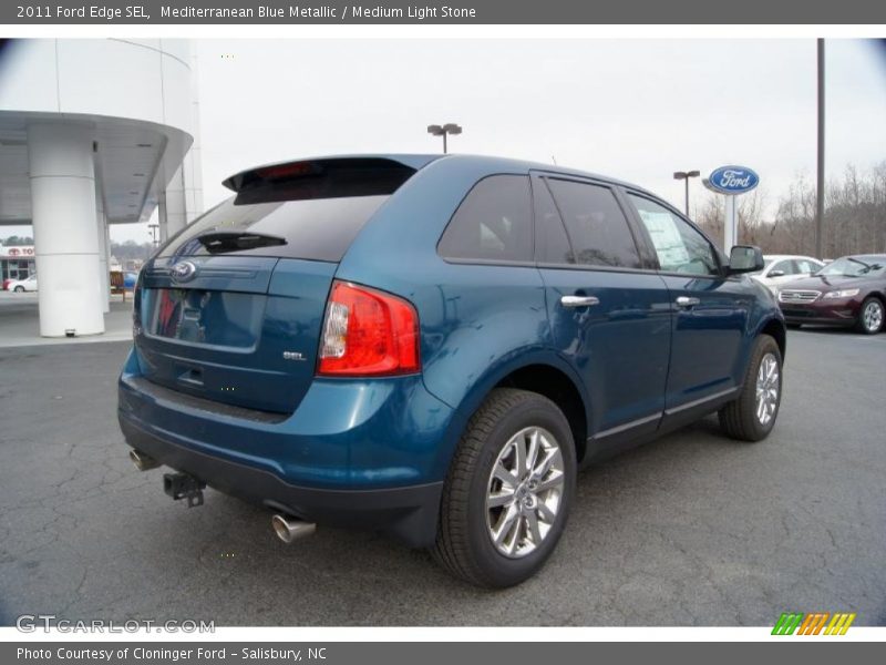 Mediterranean Blue Metallic / Medium Light Stone 2011 Ford Edge SEL