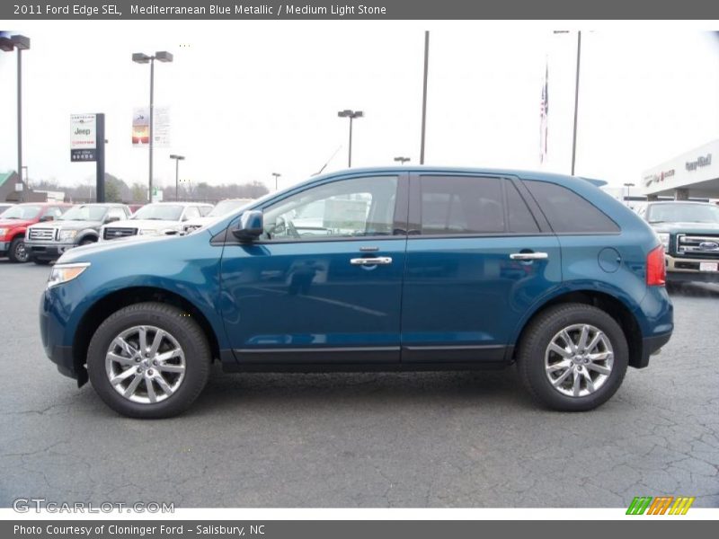 Mediterranean Blue Metallic / Medium Light Stone 2011 Ford Edge SEL