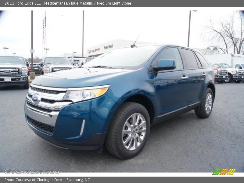 Mediterranean Blue Metallic / Medium Light Stone 2011 Ford Edge SEL