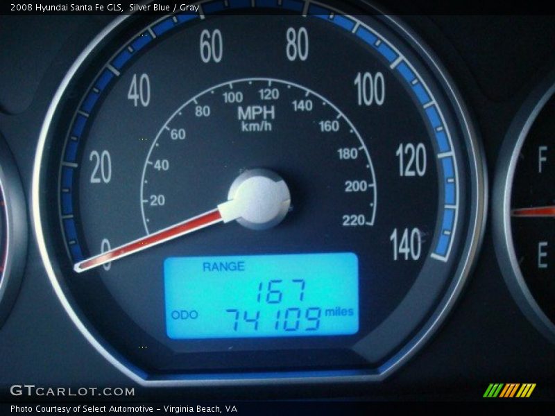 Silver Blue / Gray 2008 Hyundai Santa Fe GLS