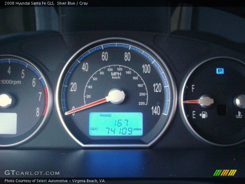 Silver Blue / Gray 2008 Hyundai Santa Fe GLS