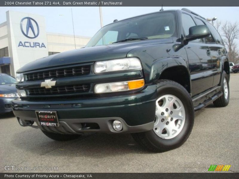 Dark Green Metallic / Tan/Neutral 2004 Chevrolet Tahoe Z71 4x4