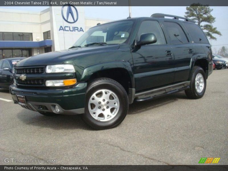 Dark Green Metallic / Tan/Neutral 2004 Chevrolet Tahoe Z71 4x4