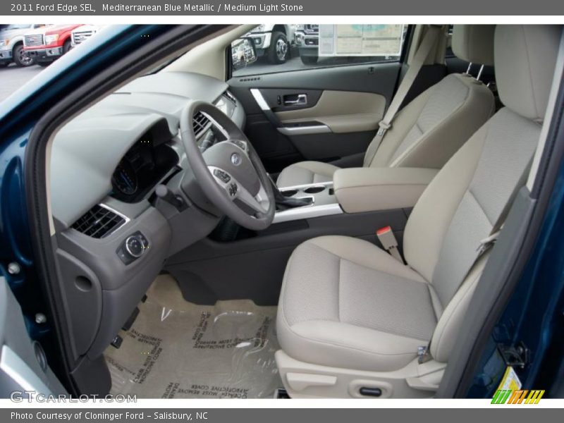 Mediterranean Blue Metallic / Medium Light Stone 2011 Ford Edge SEL