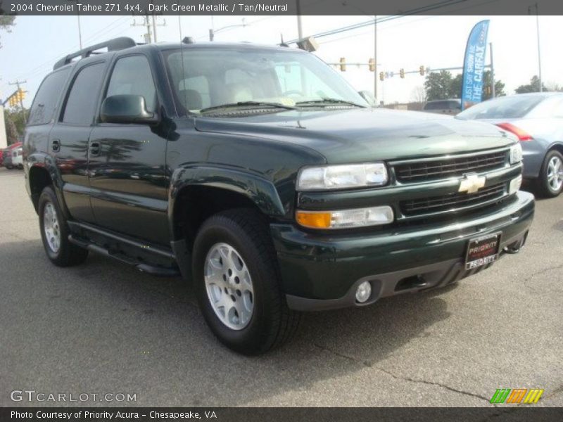 Dark Green Metallic / Tan/Neutral 2004 Chevrolet Tahoe Z71 4x4