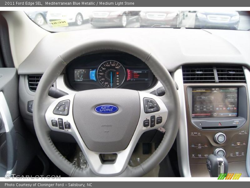 Mediterranean Blue Metallic / Medium Light Stone 2011 Ford Edge SEL