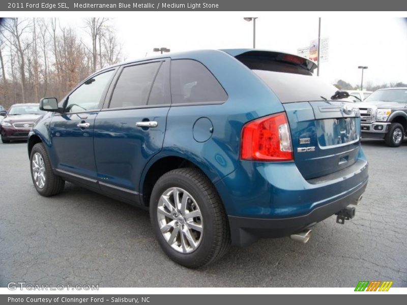 Mediterranean Blue Metallic / Medium Light Stone 2011 Ford Edge SEL