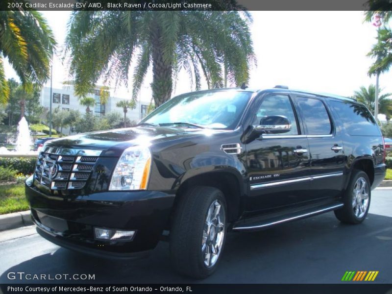 Black Raven / Cocoa/Light Cashmere 2007 Cadillac Escalade ESV AWD