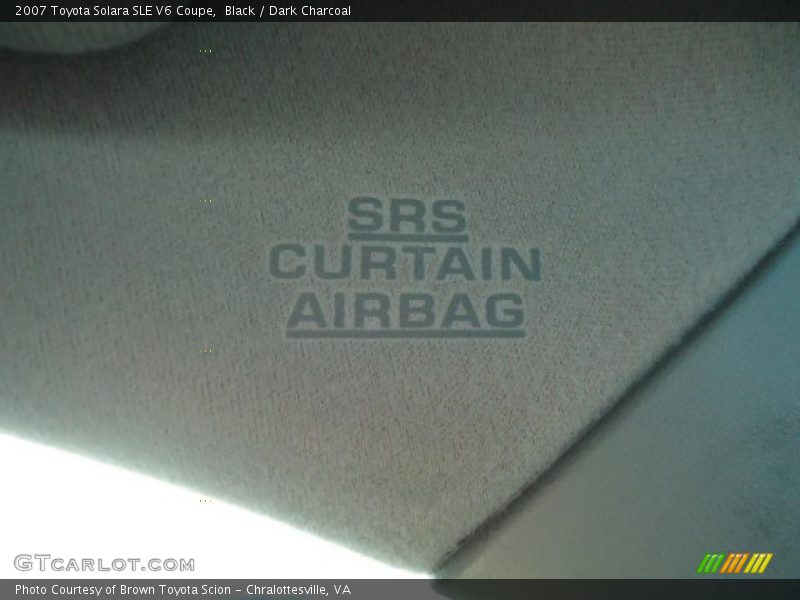 Black / Dark Charcoal 2007 Toyota Solara SLE V6 Coupe