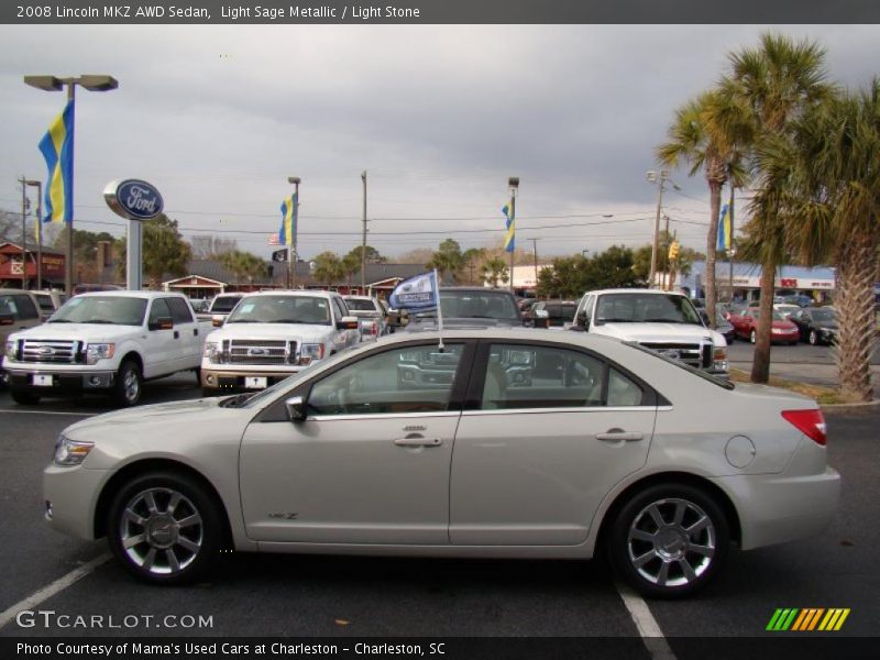 Light Sage Metallic / Light Stone 2008 Lincoln MKZ AWD Sedan