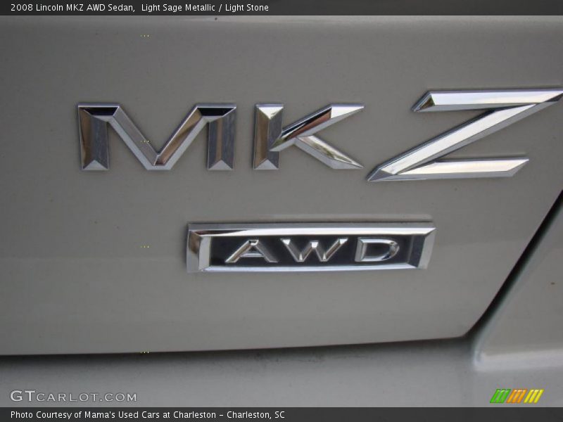 Light Sage Metallic / Light Stone 2008 Lincoln MKZ AWD Sedan