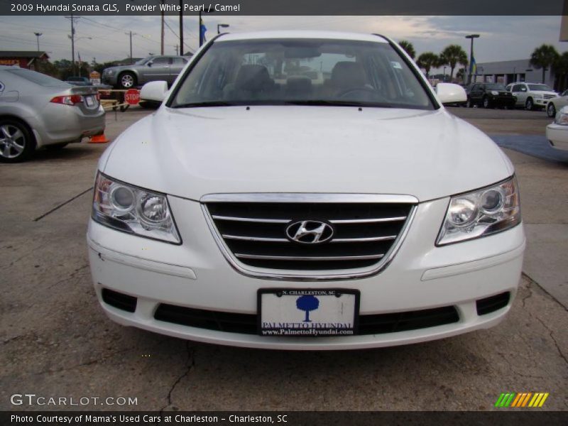 Powder White Pearl / Camel 2009 Hyundai Sonata GLS