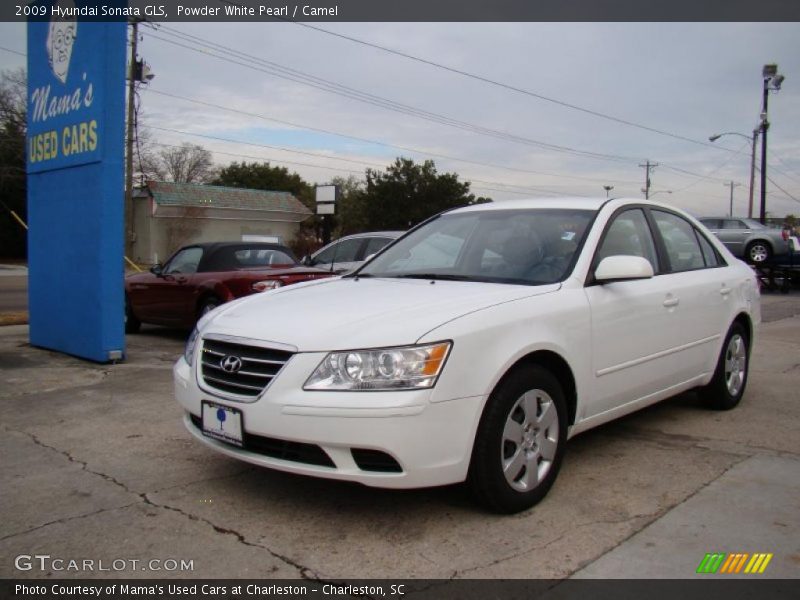 Powder White Pearl / Camel 2009 Hyundai Sonata GLS