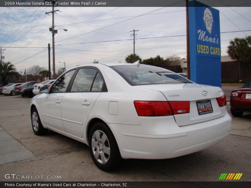 Powder White Pearl / Camel 2009 Hyundai Sonata GLS