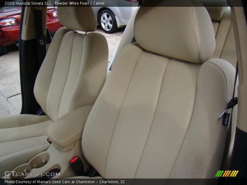 Powder White Pearl / Camel 2009 Hyundai Sonata GLS