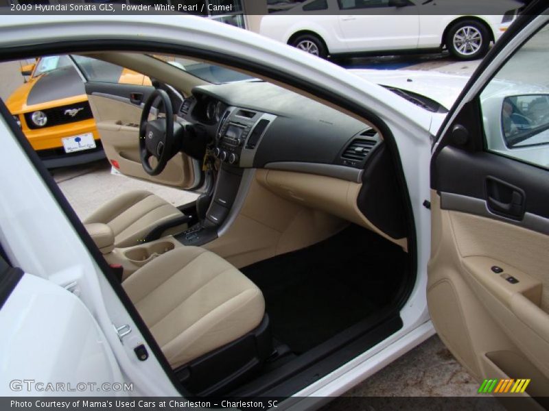 Powder White Pearl / Camel 2009 Hyundai Sonata GLS