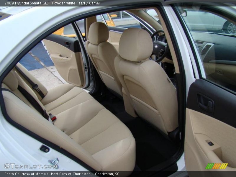 Powder White Pearl / Camel 2009 Hyundai Sonata GLS