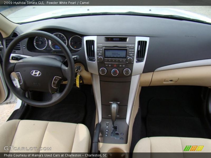 Powder White Pearl / Camel 2009 Hyundai Sonata GLS