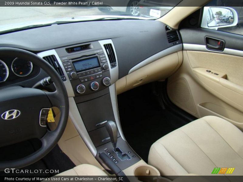 Powder White Pearl / Camel 2009 Hyundai Sonata GLS