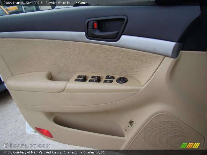 Powder White Pearl / Camel 2009 Hyundai Sonata GLS