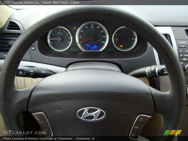 Powder White Pearl / Camel 2009 Hyundai Sonata GLS
