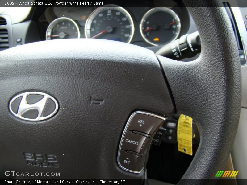 Powder White Pearl / Camel 2009 Hyundai Sonata GLS