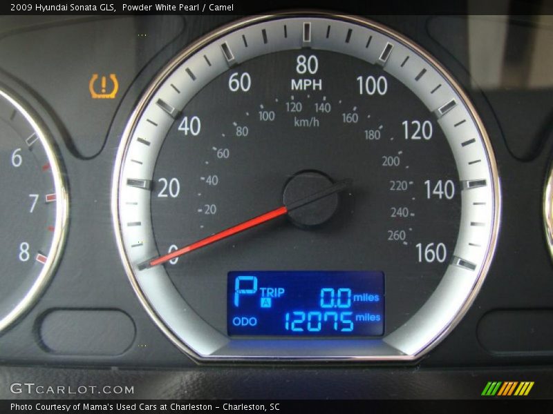 Powder White Pearl / Camel 2009 Hyundai Sonata GLS
