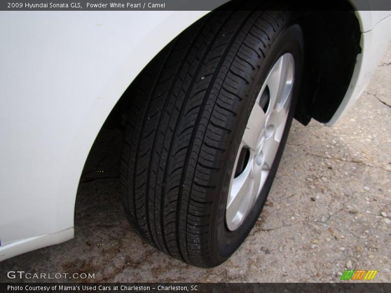Powder White Pearl / Camel 2009 Hyundai Sonata GLS