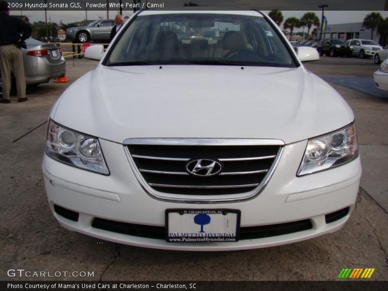 Powder White Pearl / Camel 2009 Hyundai Sonata GLS