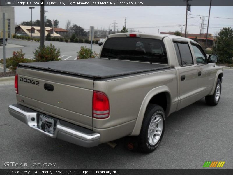 Light Almond Pearl Metallic / Dark Slate Gray 2002 Dodge Dakota SLT Quad Cab