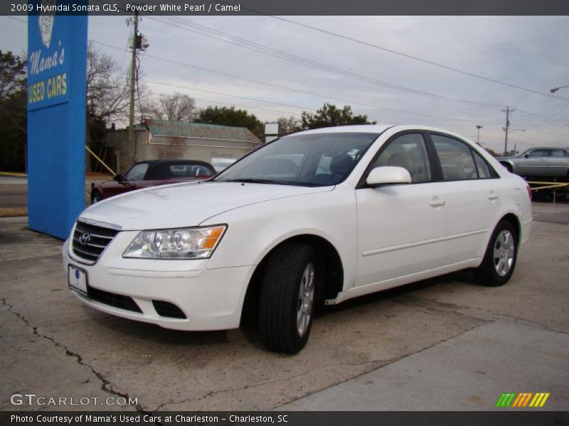 Powder White Pearl / Camel 2009 Hyundai Sonata GLS