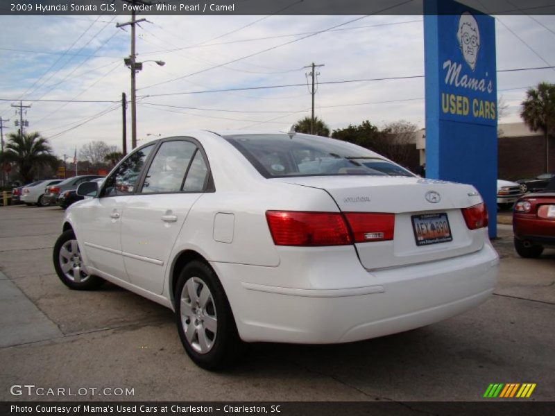 Powder White Pearl / Camel 2009 Hyundai Sonata GLS