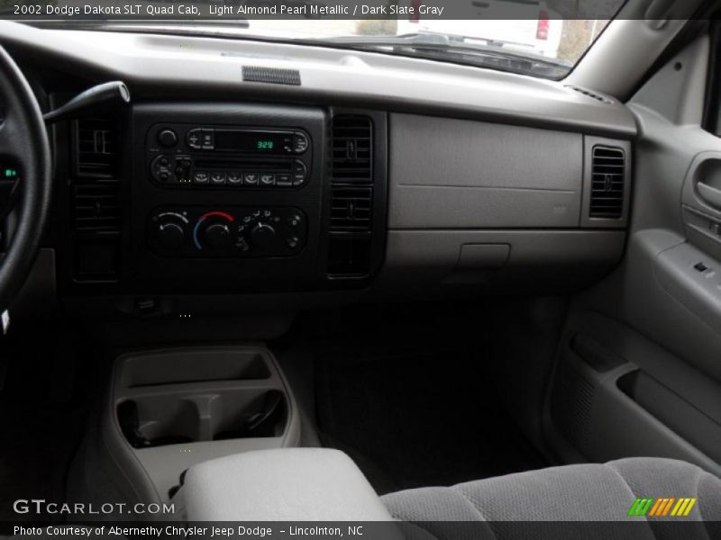 Light Almond Pearl Metallic / Dark Slate Gray 2002 Dodge Dakota SLT Quad Cab